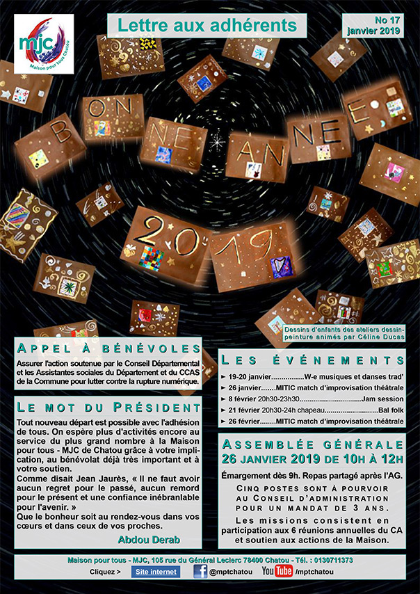 Lettre aux adhérents n°17