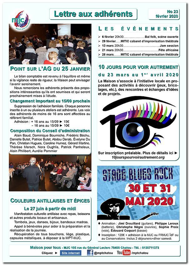 Lettre aux adhérents n°23